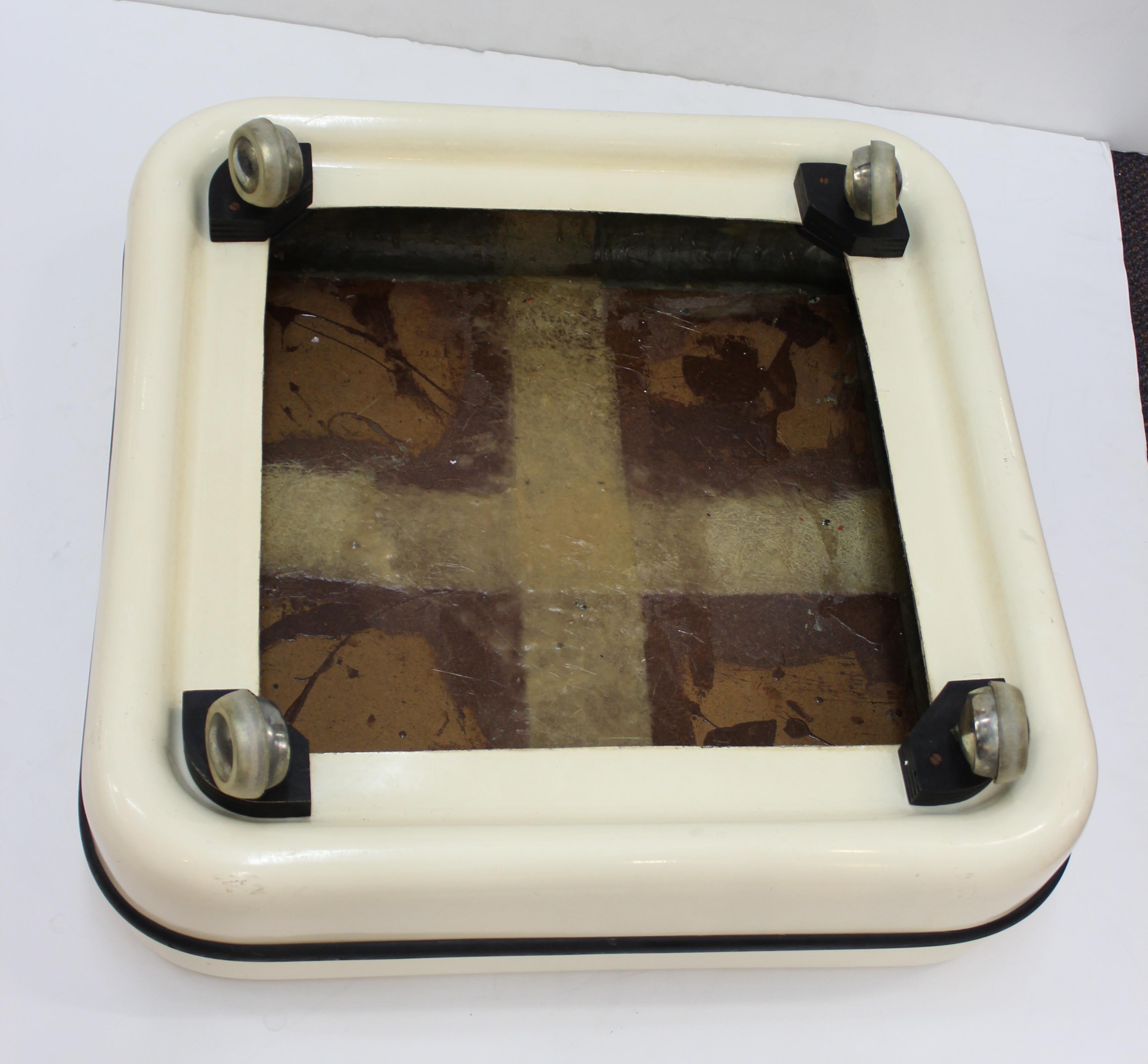Marc Held For Créateurs et Industriels Modern Coffee Table on Casters 1