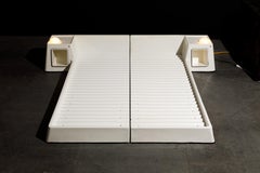 Marc Held for Prisunic Molded Fiberglass Queen Bed w Lighted Nightstands c. 1966