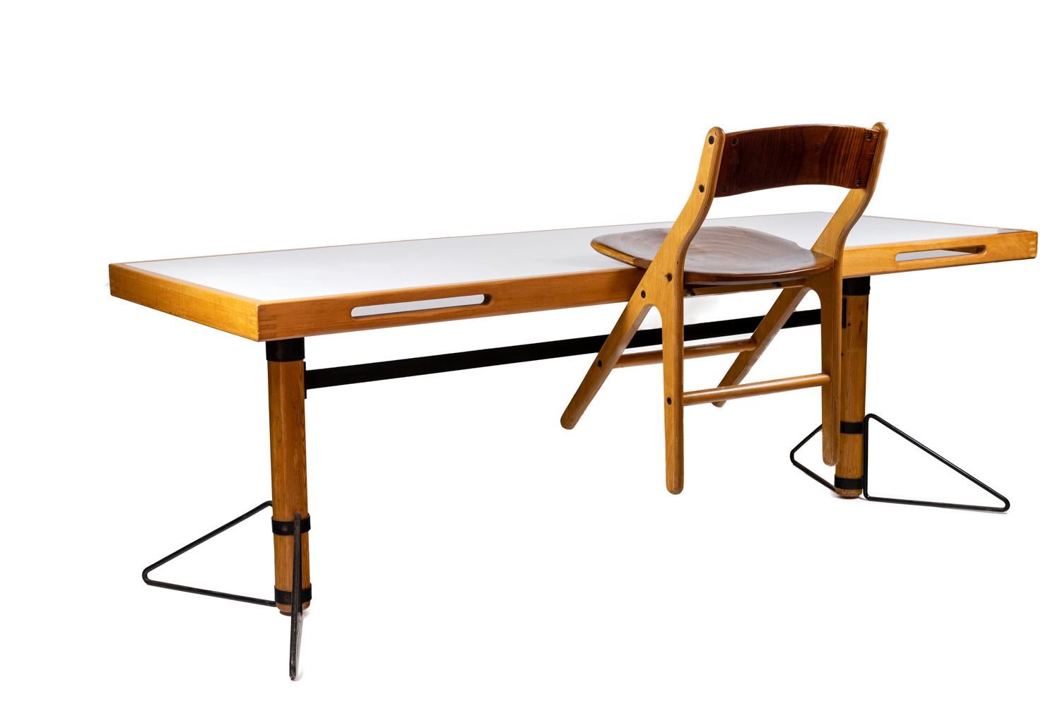 French Marc Held Pour Bessière, Dining Room Set, 1983