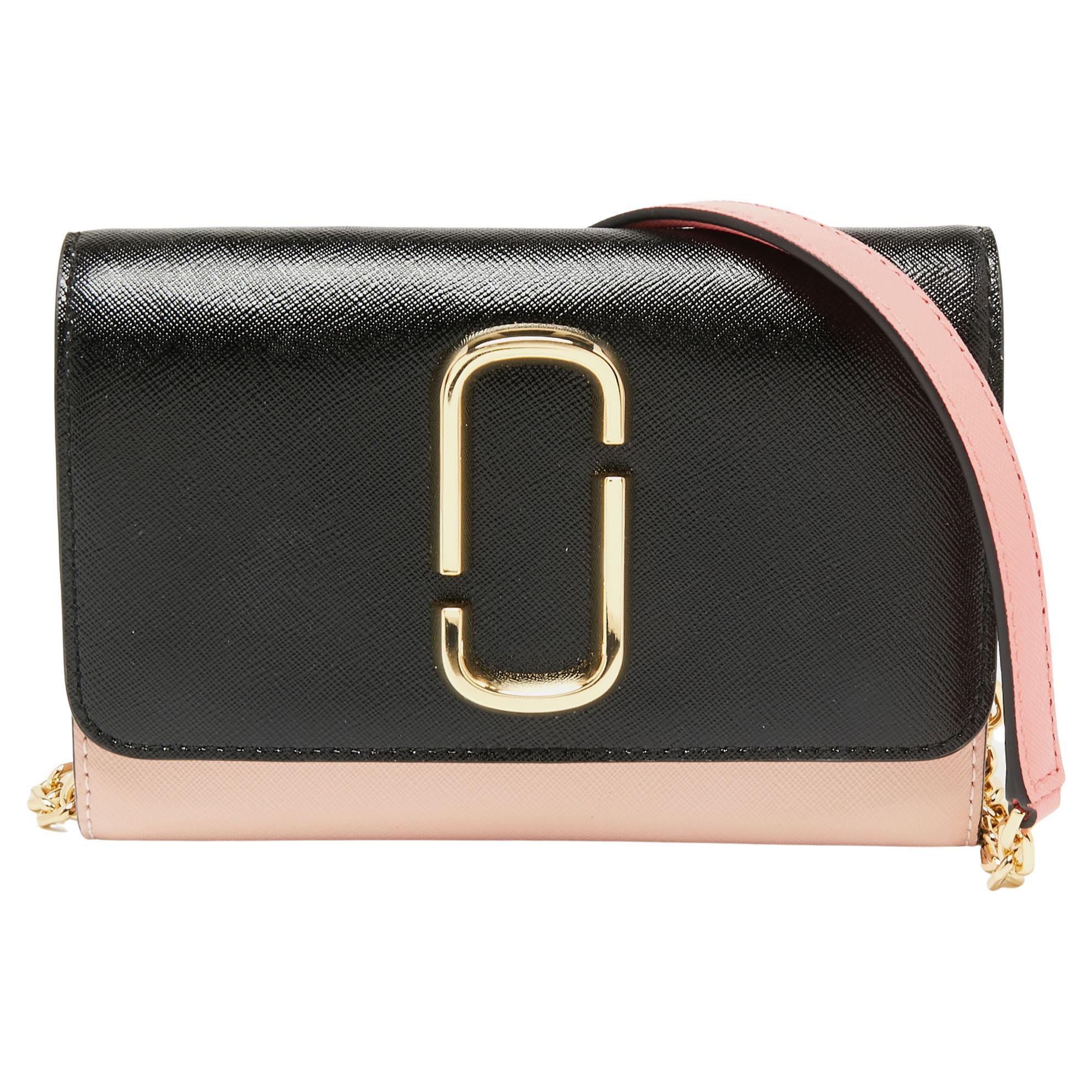 Fendi Black Leather Studded Flap Wallet On Chain at 1stDibs
