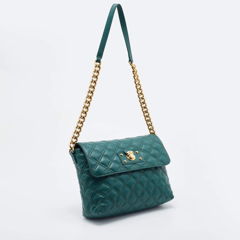 Marc Jacob Green Quilted Leather Flap Shoulder Bag For Sale at 1stDibs