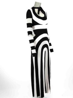 Marc Jacobs 2013 Optical Illusion Tie Neck Gown Size XXS