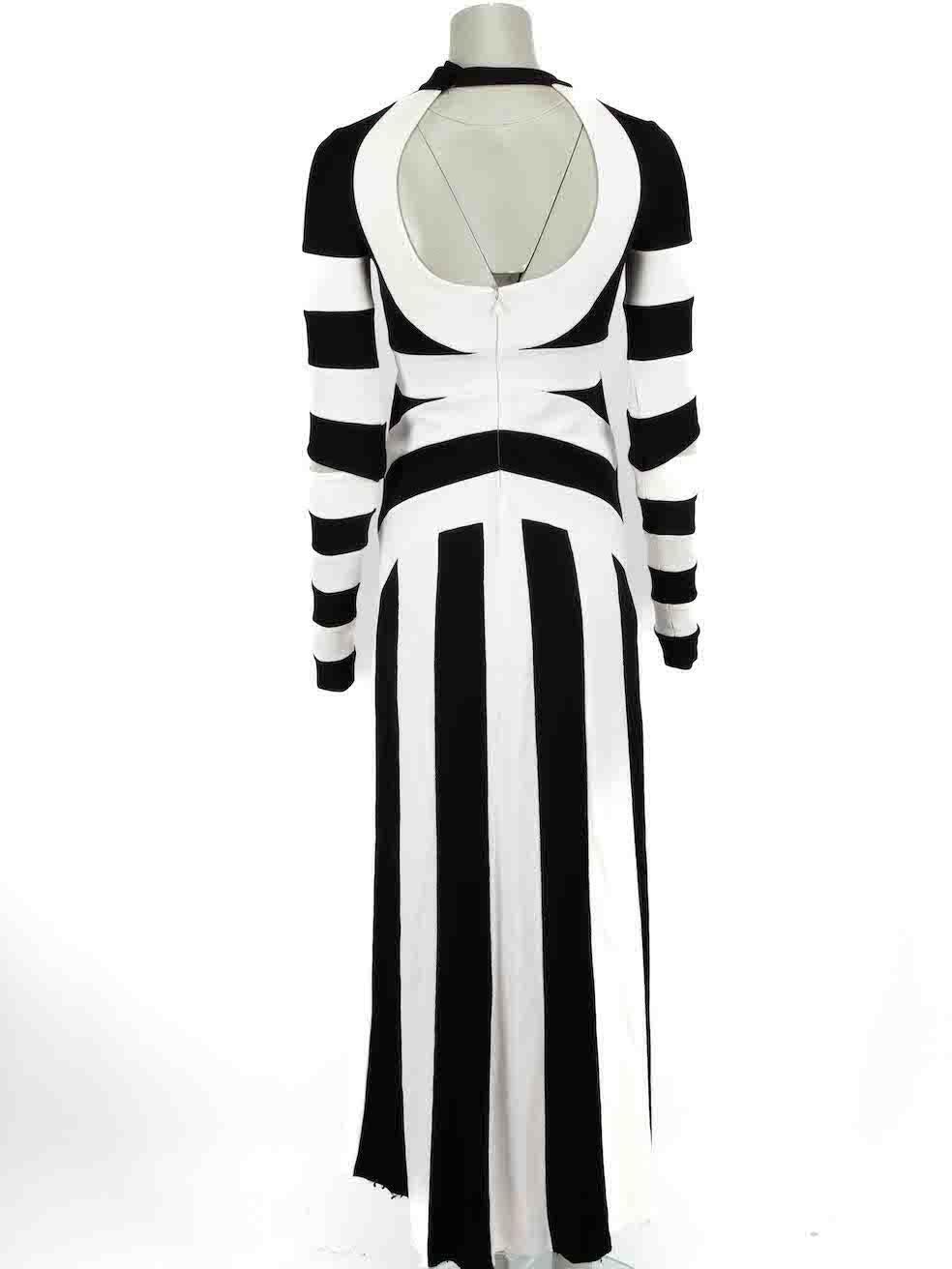 Marc Jacobs 2013 Optical Illusion Tie Neck Gown Size XXS In Good Condition For Sale In London, GB