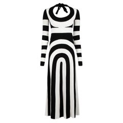Marc Jacobs 2013 Optical Illusion Tie Neck Gown Size XXS