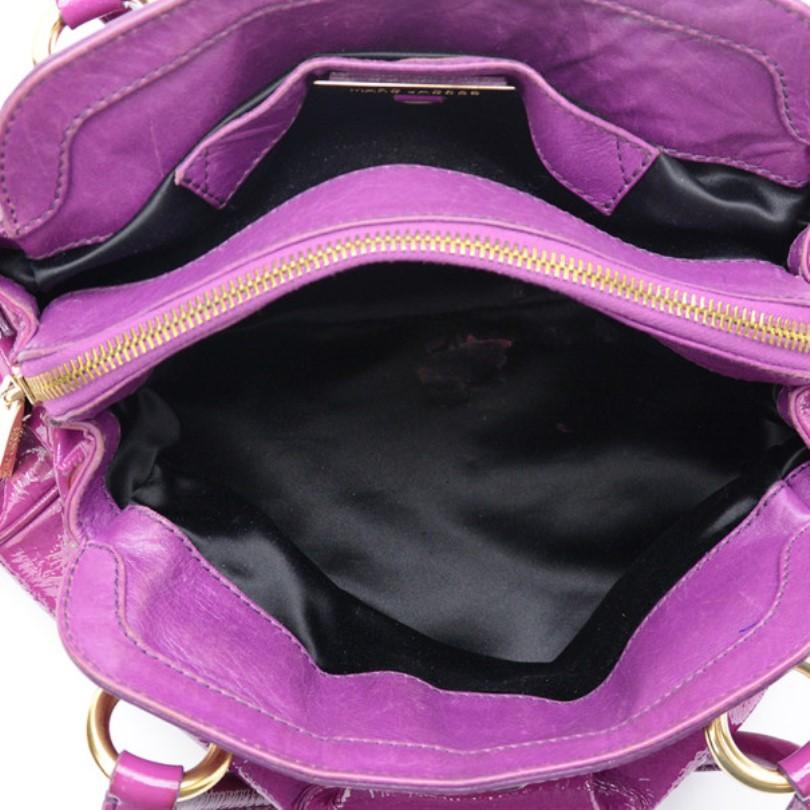 Marc Jacobs Alyona Purple Patent Leather Satchel 2