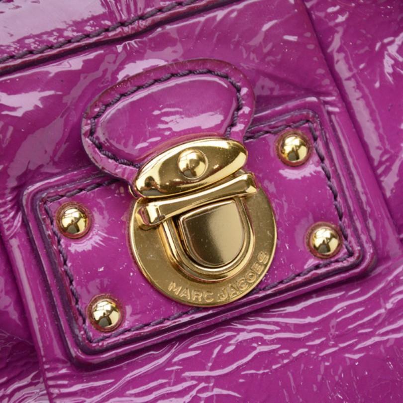 Marc Jacobs Alyona Purple Patent Leather Satchel 5