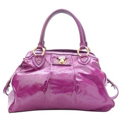 Marc Jacobs Alyona Purple Patent Leather Satchel
