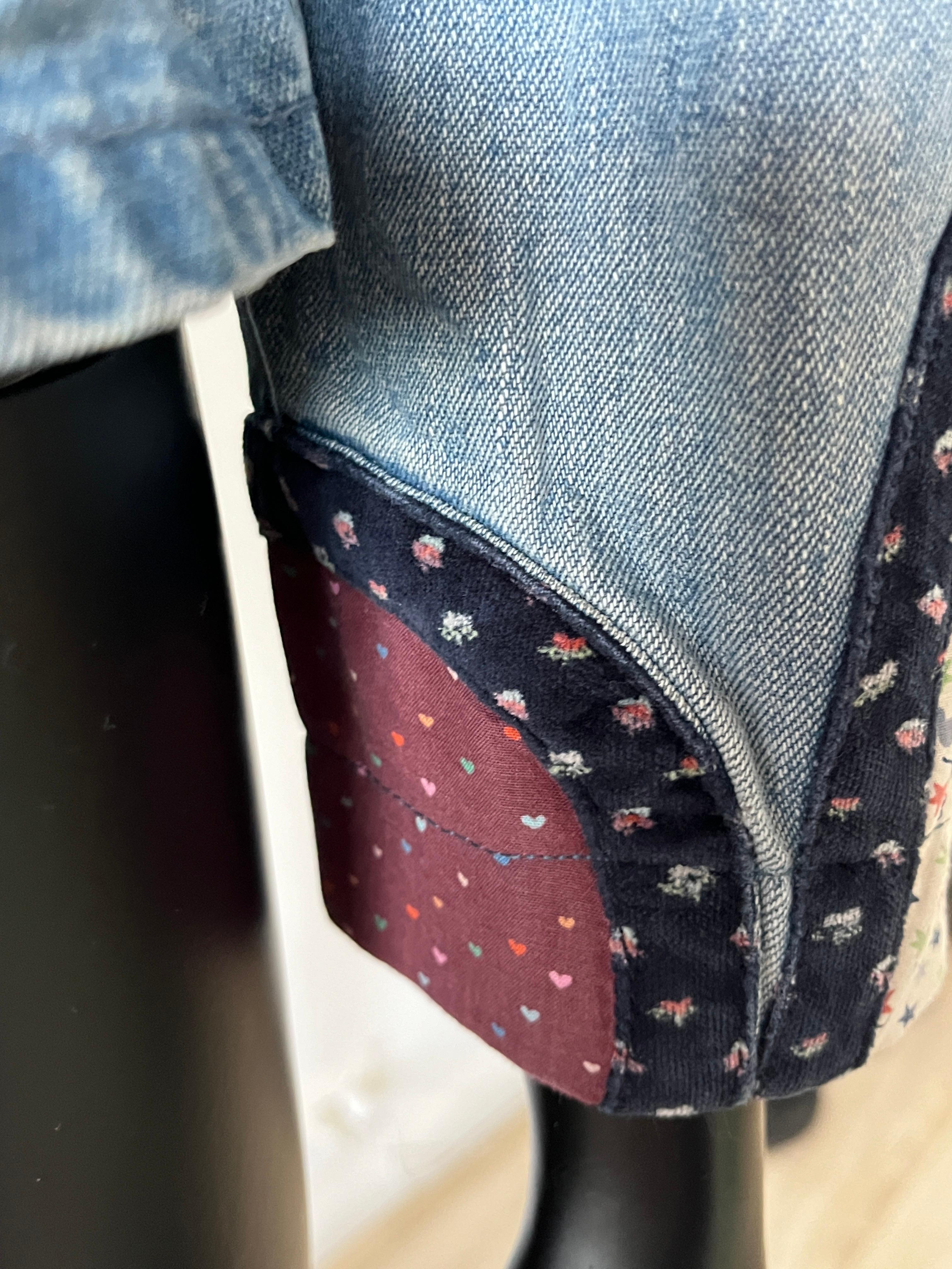 Marc Jacobs archive 2000s denim and floral print patchwork jacket 6