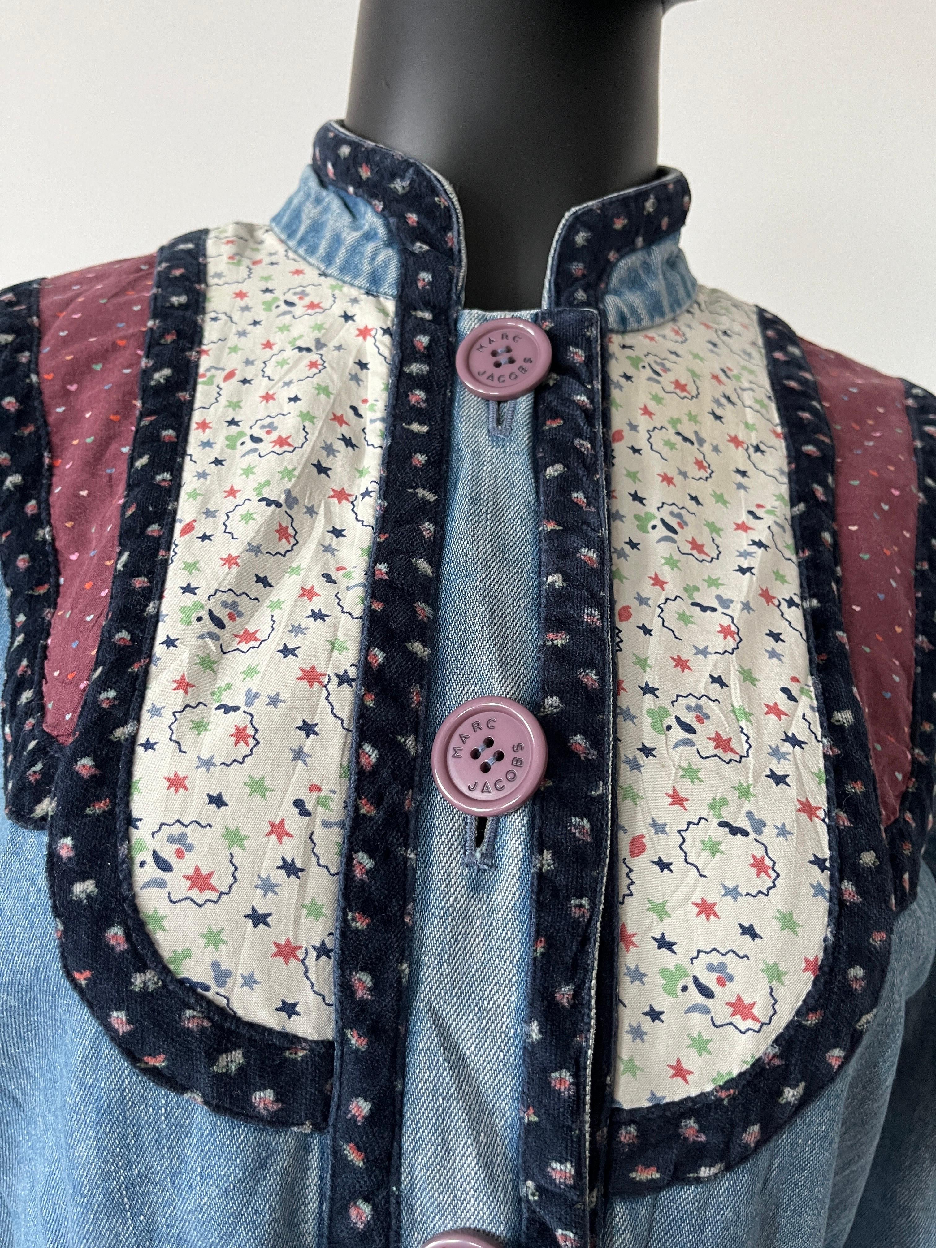 Marc Jacobs archive 2000s denim and floral print patchwork jacket 7