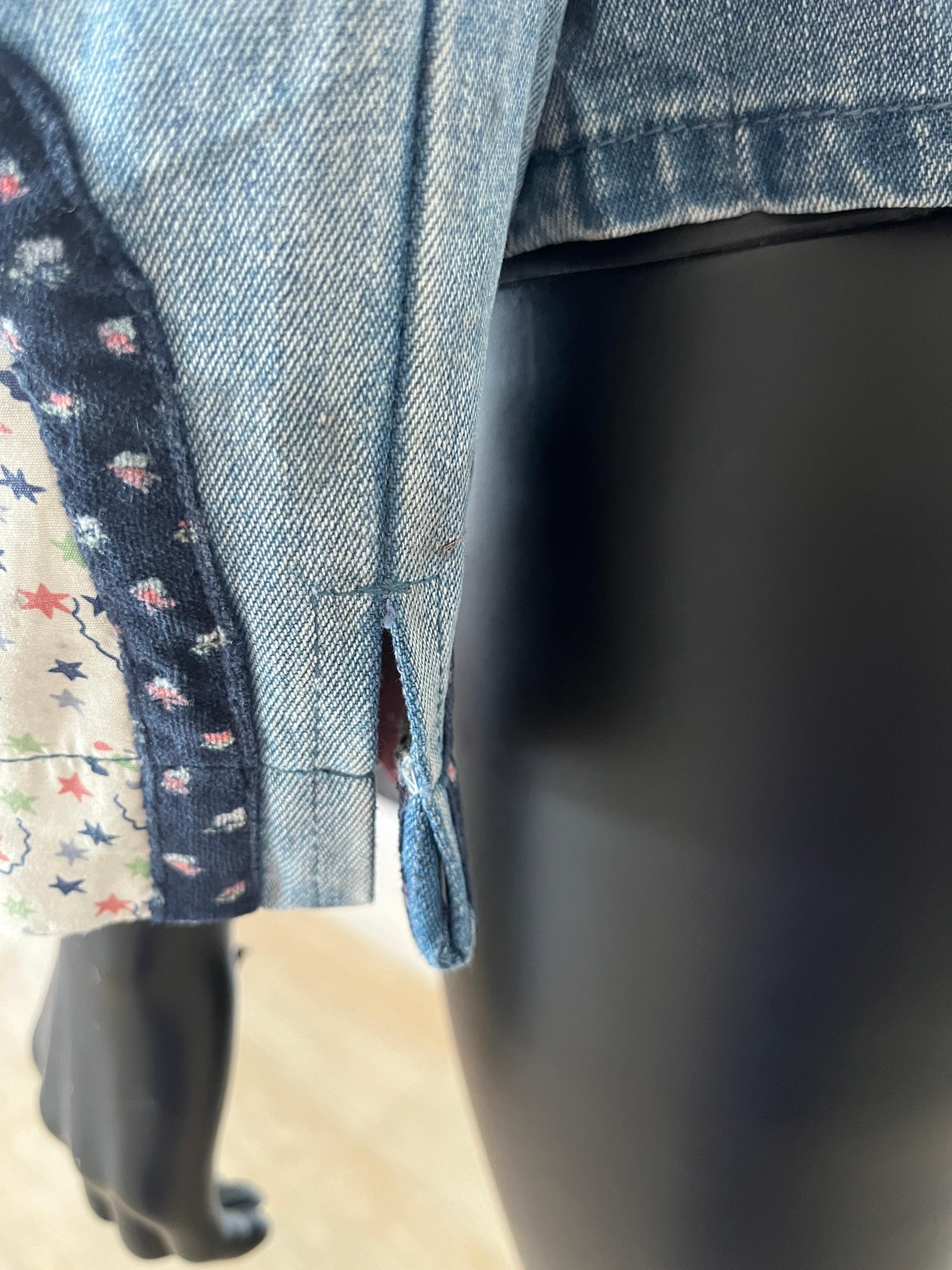 Marc Jacobs archive 2000s denim and floral print patchwork jacket 10
