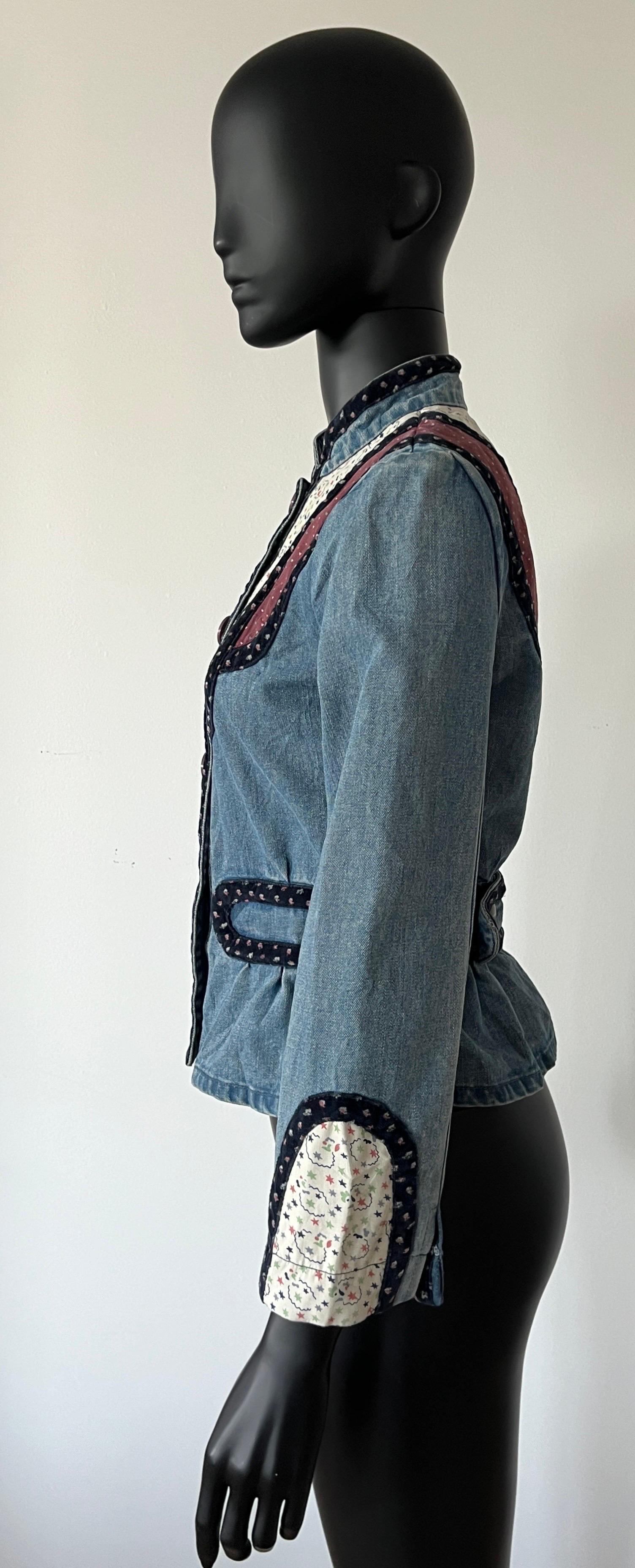 Marc Jacobs archive 2000s denim and floral print patchwork jacket 1