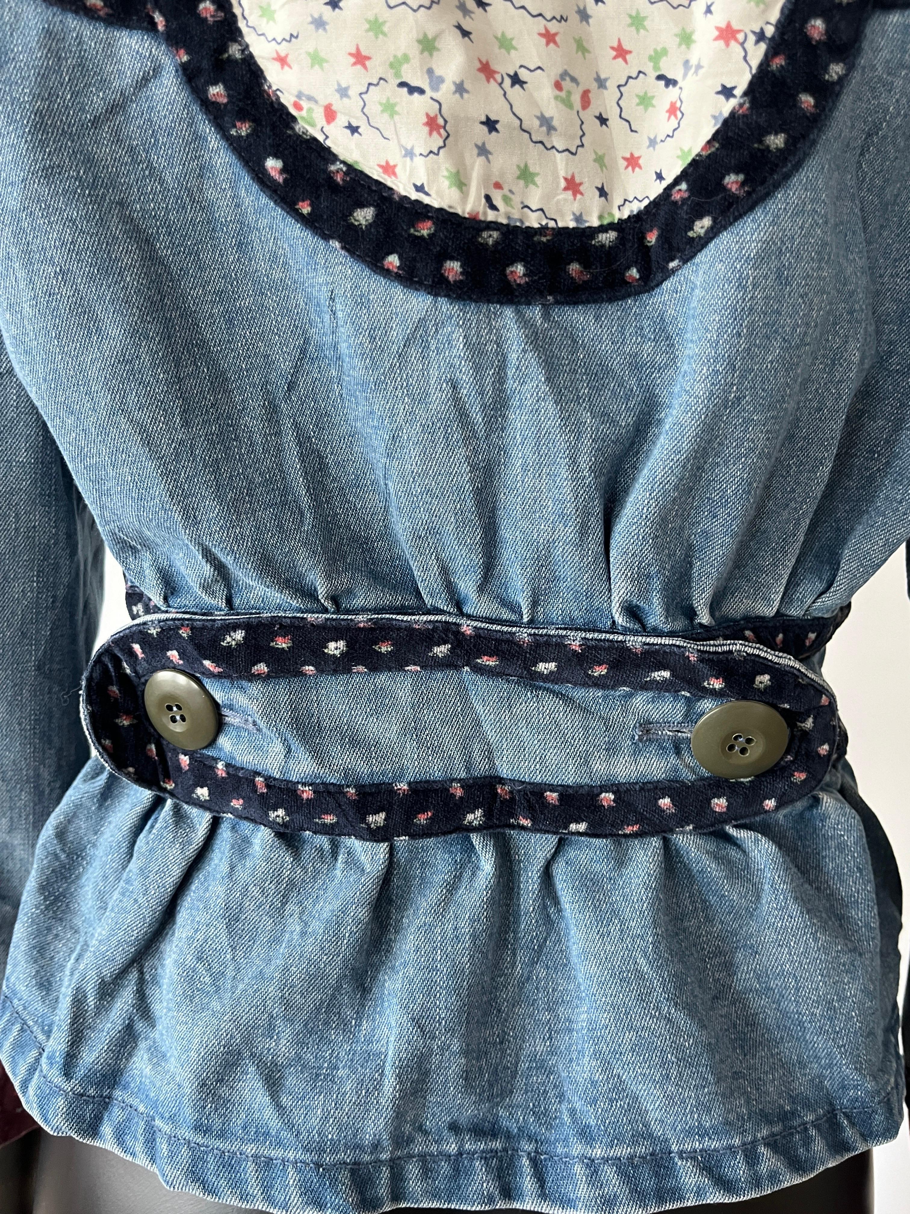 Marc Jacobs archive 2000s denim and floral print patchwork jacket 2
