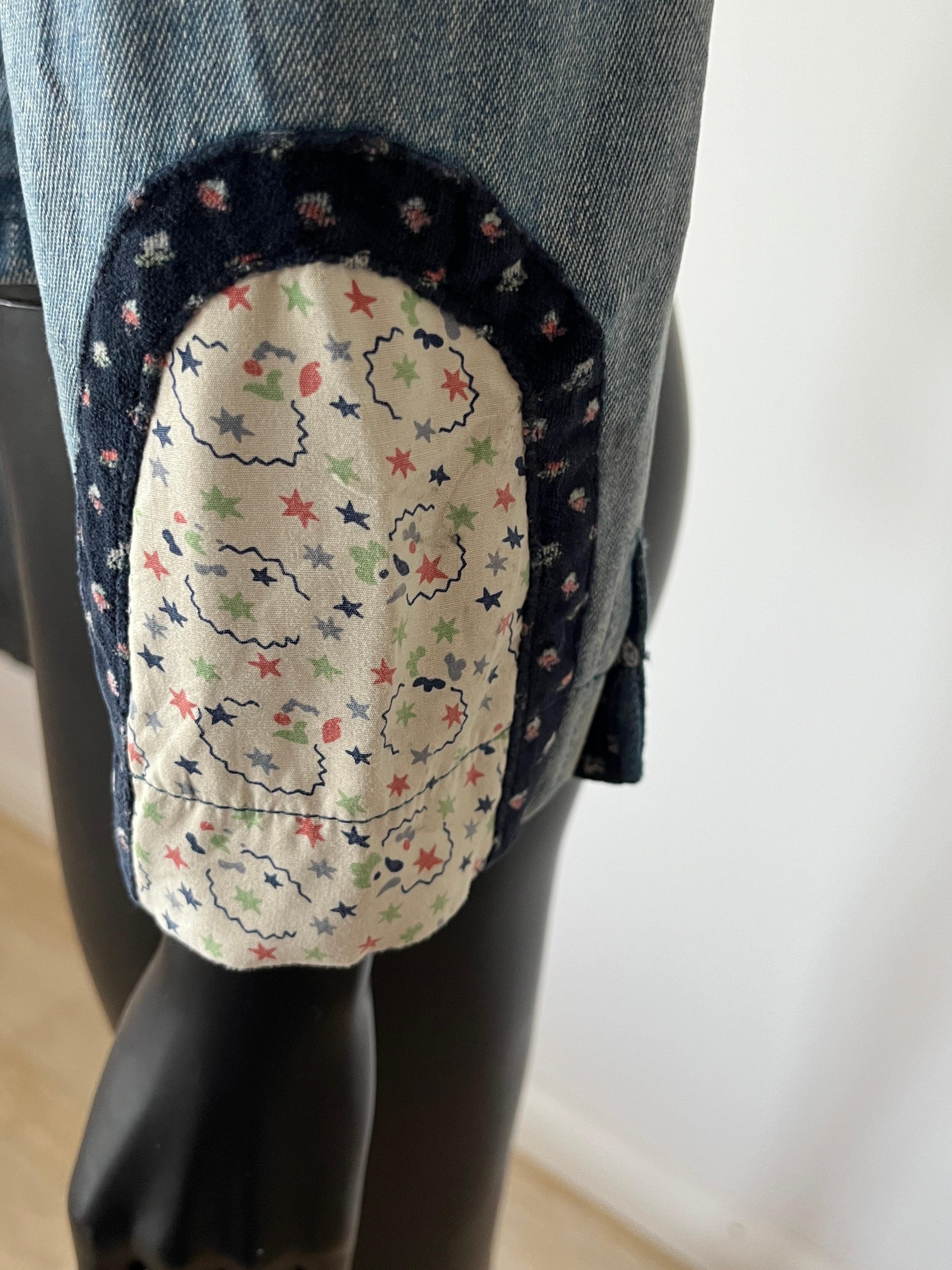 Marc Jacobs archive 2000s denim and floral print patchwork jacket 3