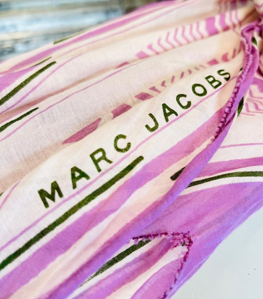 Marc Jacobs Aztec Print Cotton Scarf With Pearl Trim For Sale 1