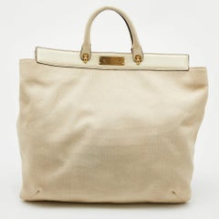 Marc Jacobs Beige Canvas and Leather Large Robert Duffy Bag on Bag Tote