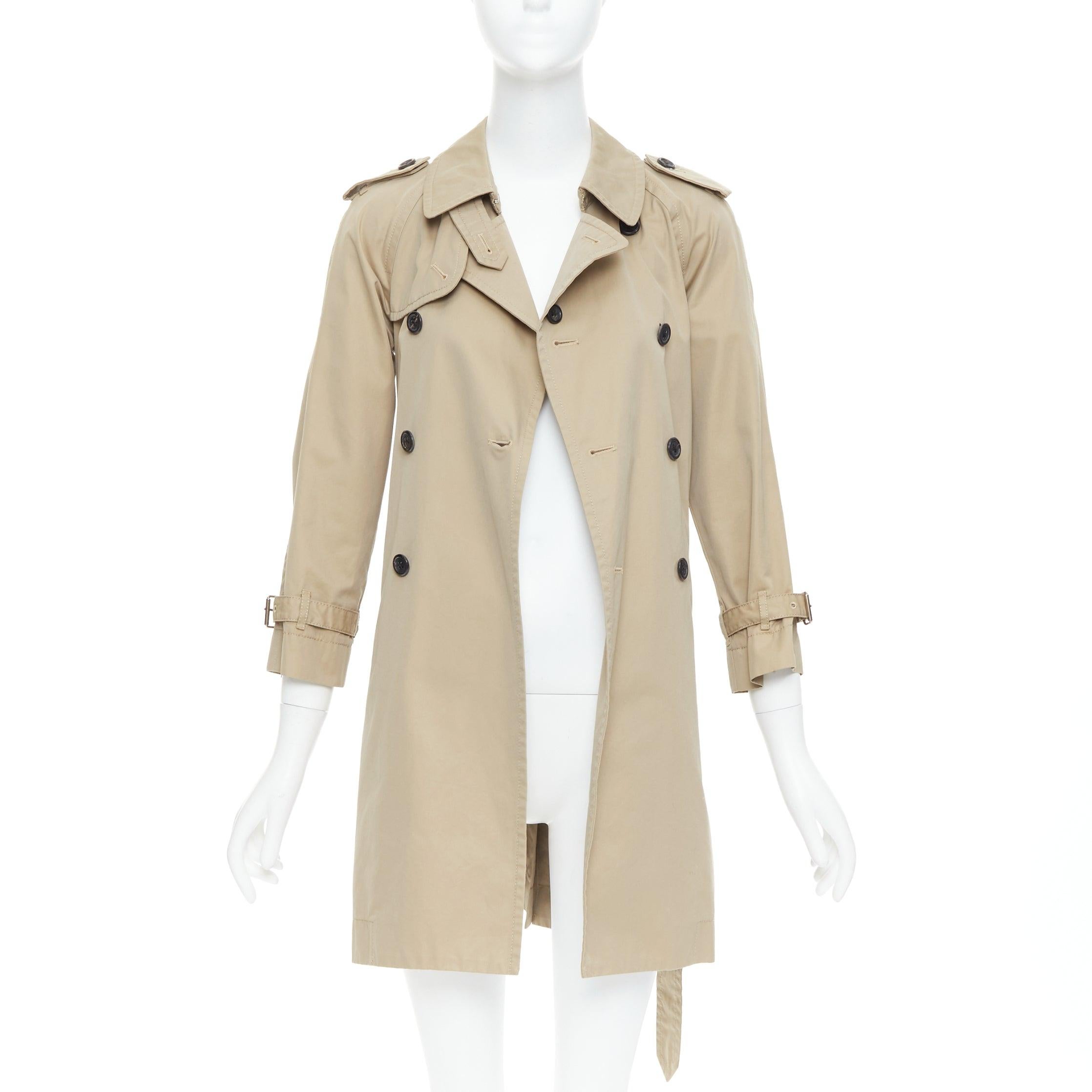 Beige MARC JACOBS beige cotton black horn buttons trench coat US2 S For Sale