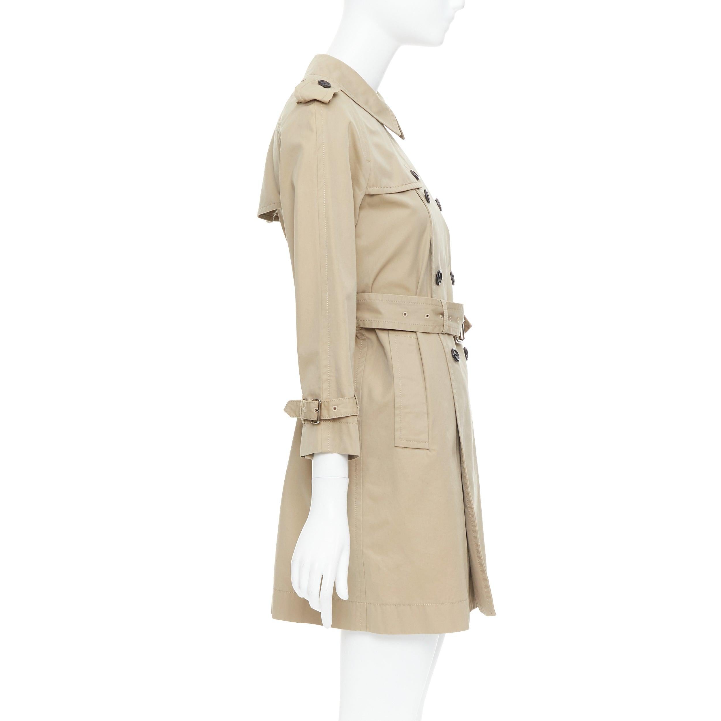 Women's MARC JACOBS beige cotton black horn buttons trench coat US2 S For Sale