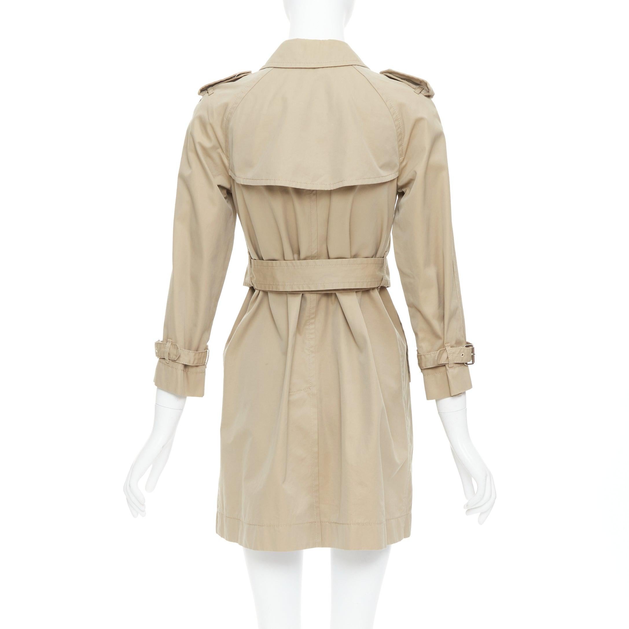 MARC JACOBS beige cotton black horn buttons trench coat US2 S For Sale 1