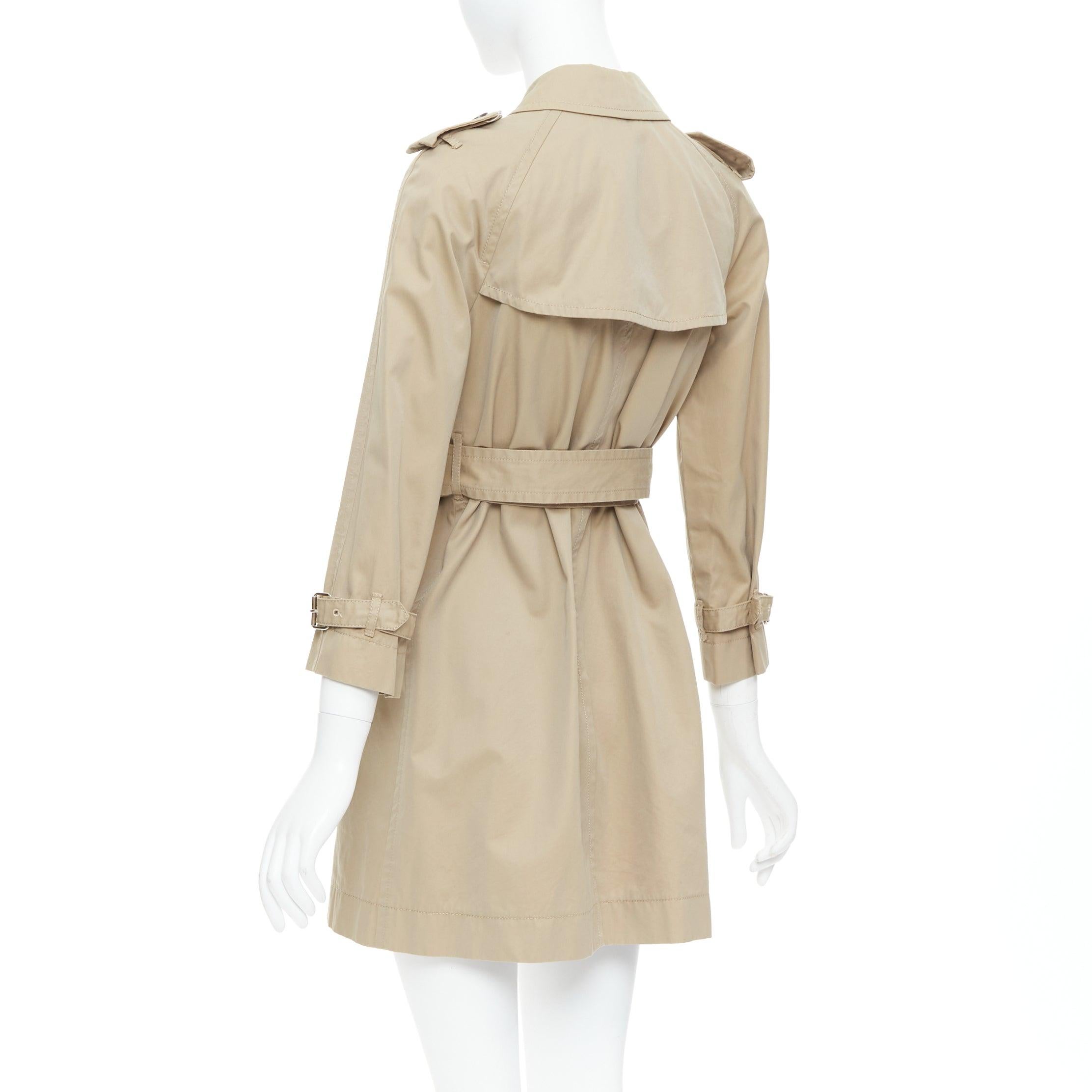 MARC JACOBS beige cotton black horn buttons trench coat US2 S For Sale 2