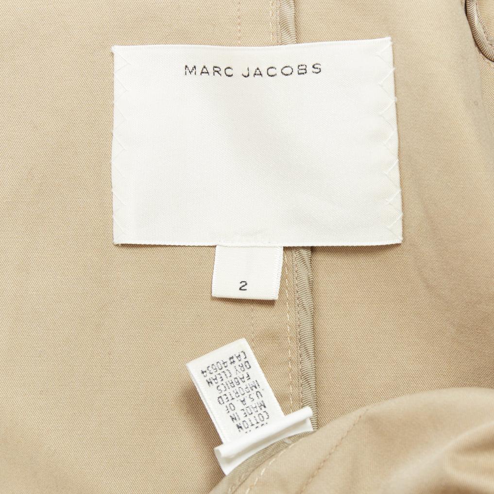 MARC JACOBS beige cotton black horn buttons trench coat US2 S For Sale 4