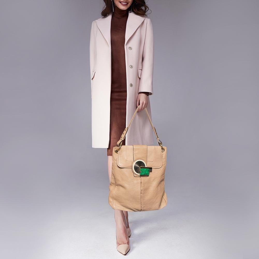 Marc Jacobs Beige Leather Stone Embellished Shoulder Bag 3