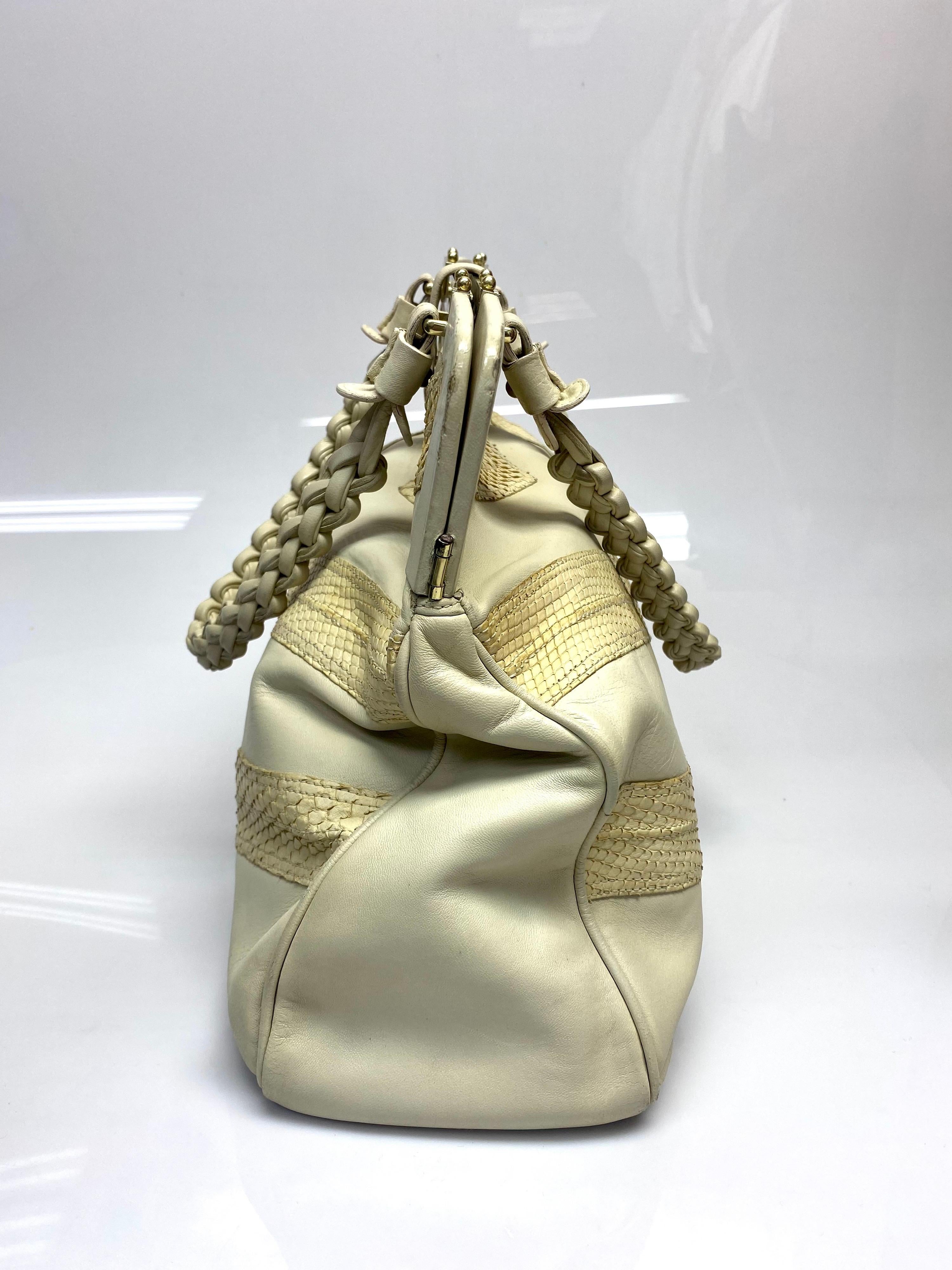 Women's Marc Jacobs Beige Python Leather Handbag For Sale