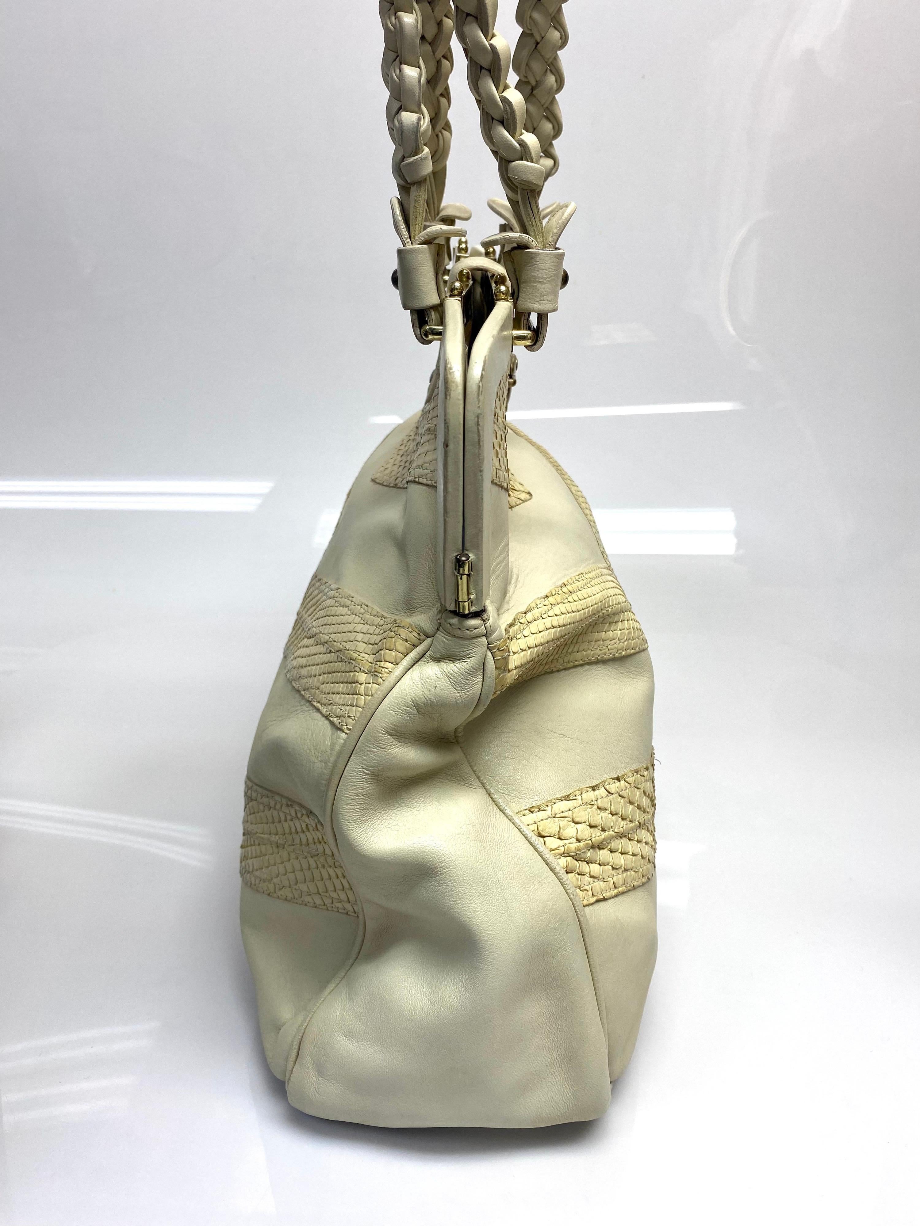 Marc Jacobs - Sac à main en cuir python beige en vente 1