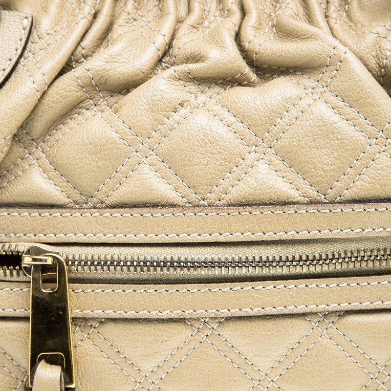 Marc Jacobs Beige Quilted Leather Stam Satchel 1