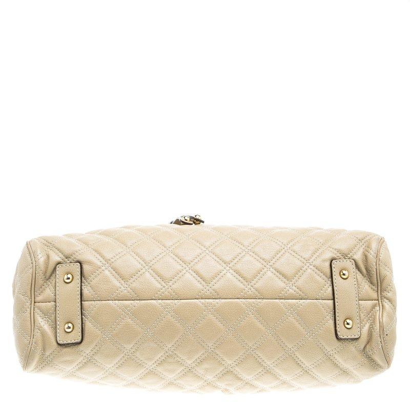 Marc Jacobs Beige Quilted Leather Stam Satchel 2