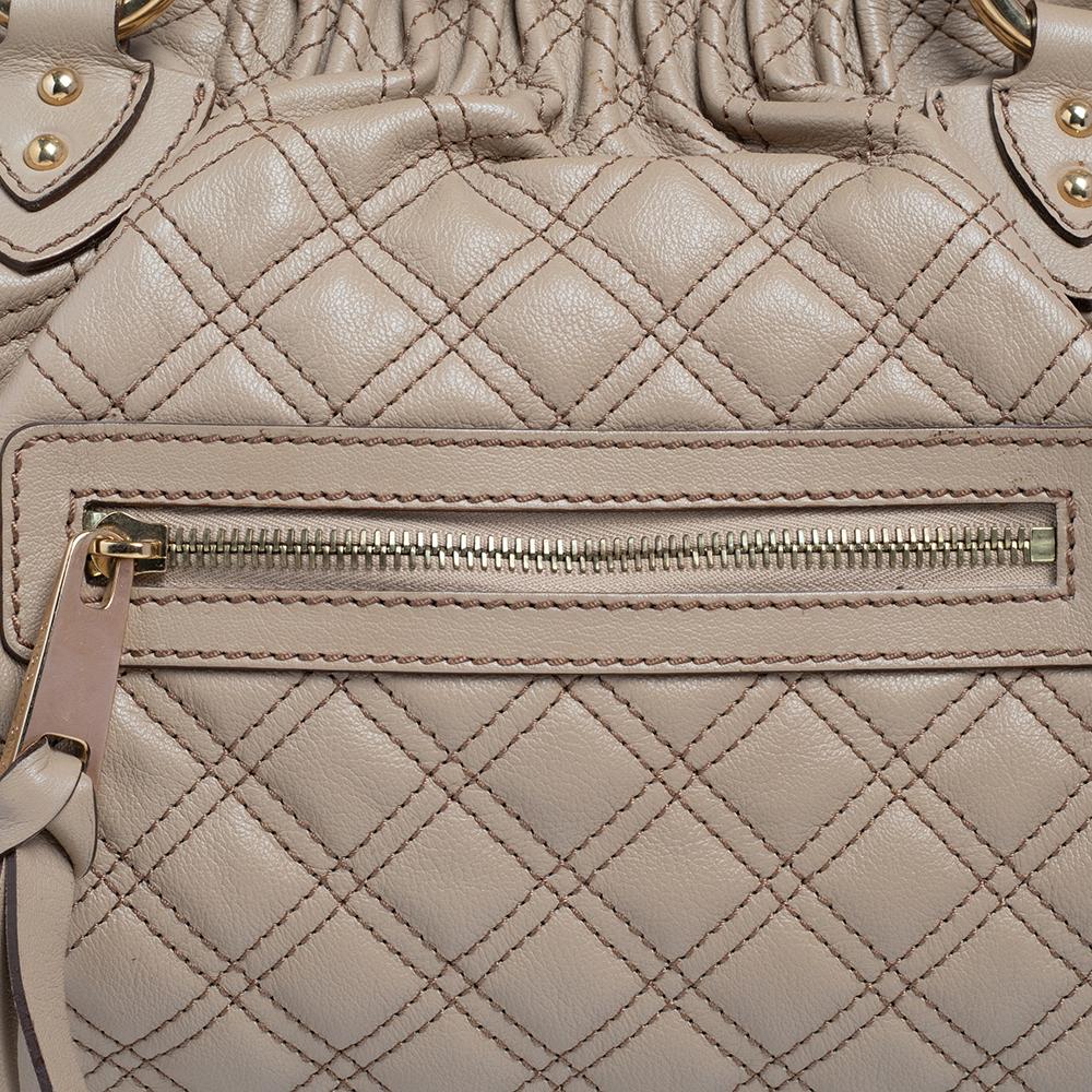 Women's Marc Jacobs Beige Quilted Leather Stam Satchel