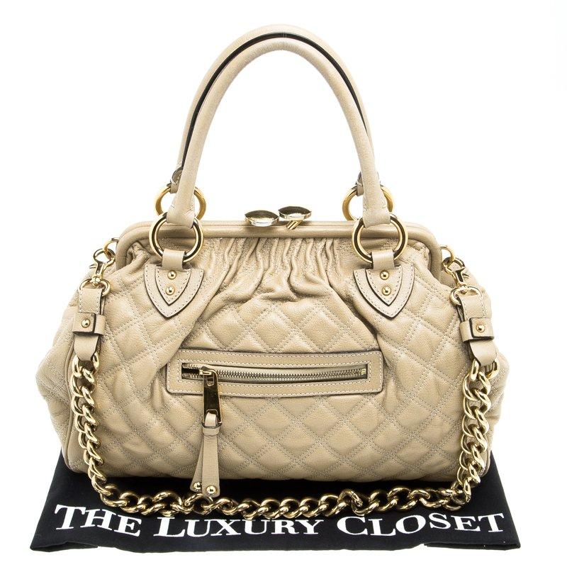 Marc Jacobs Beige Quilted Leather Stam Satchel 5