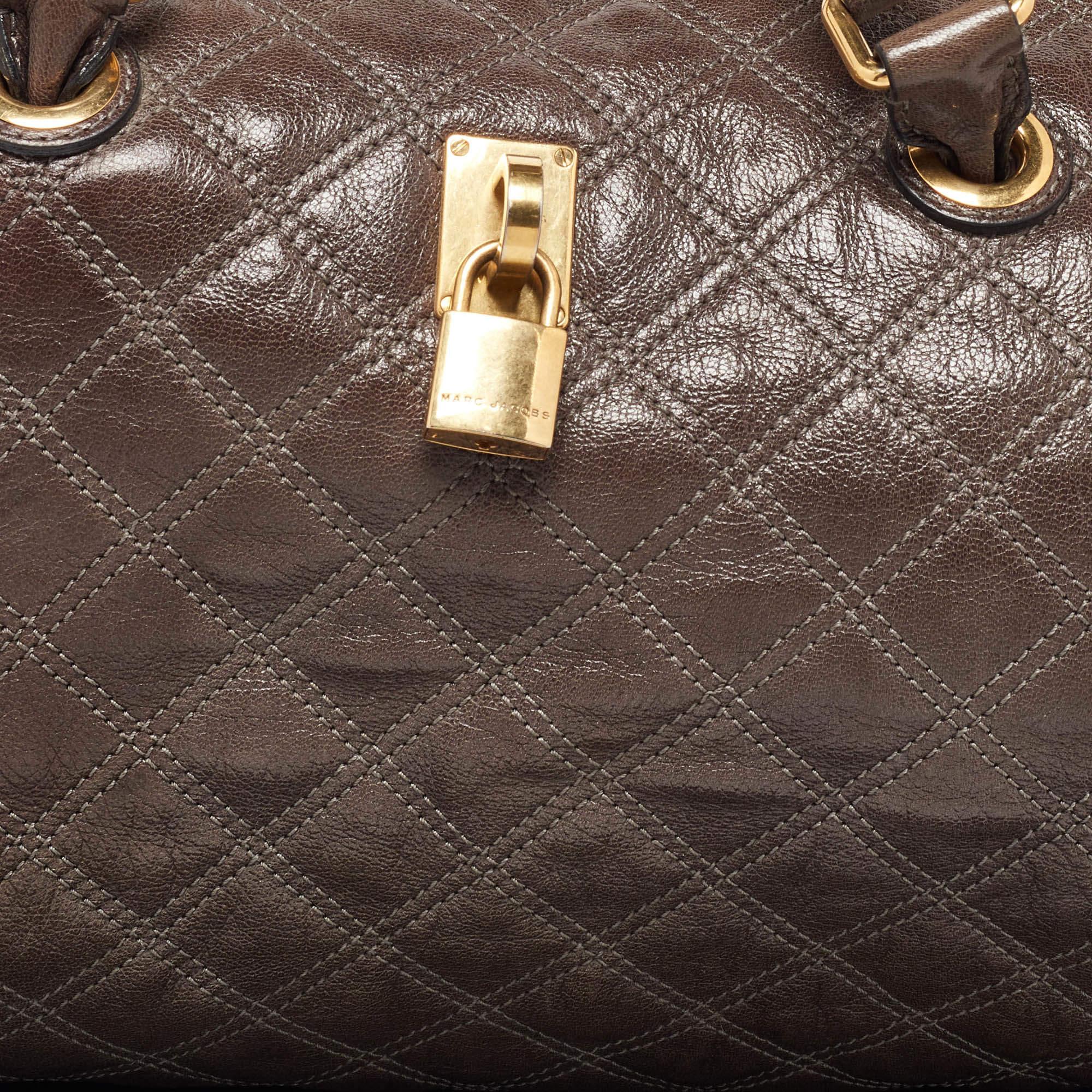 Marc Jacobs Bolso Westside Boston de piel acolchada beige en venta 1