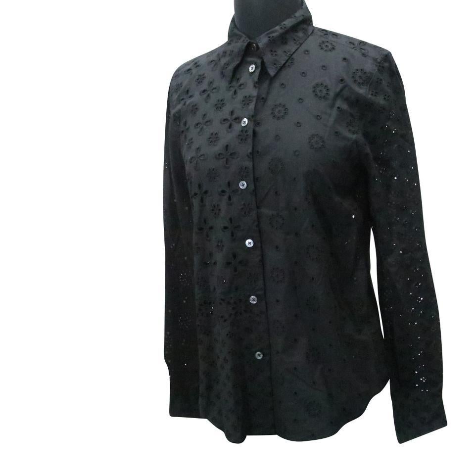 Nero Marc Jacobs - Top con occhielli ricamati all-over - primavera button-down in vendita