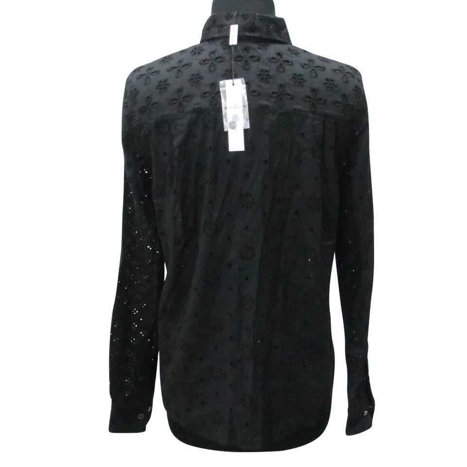 Men's Marc Jacobs Black All-over Embroidered Eyelet Collared Spring Button-down Top For Sale