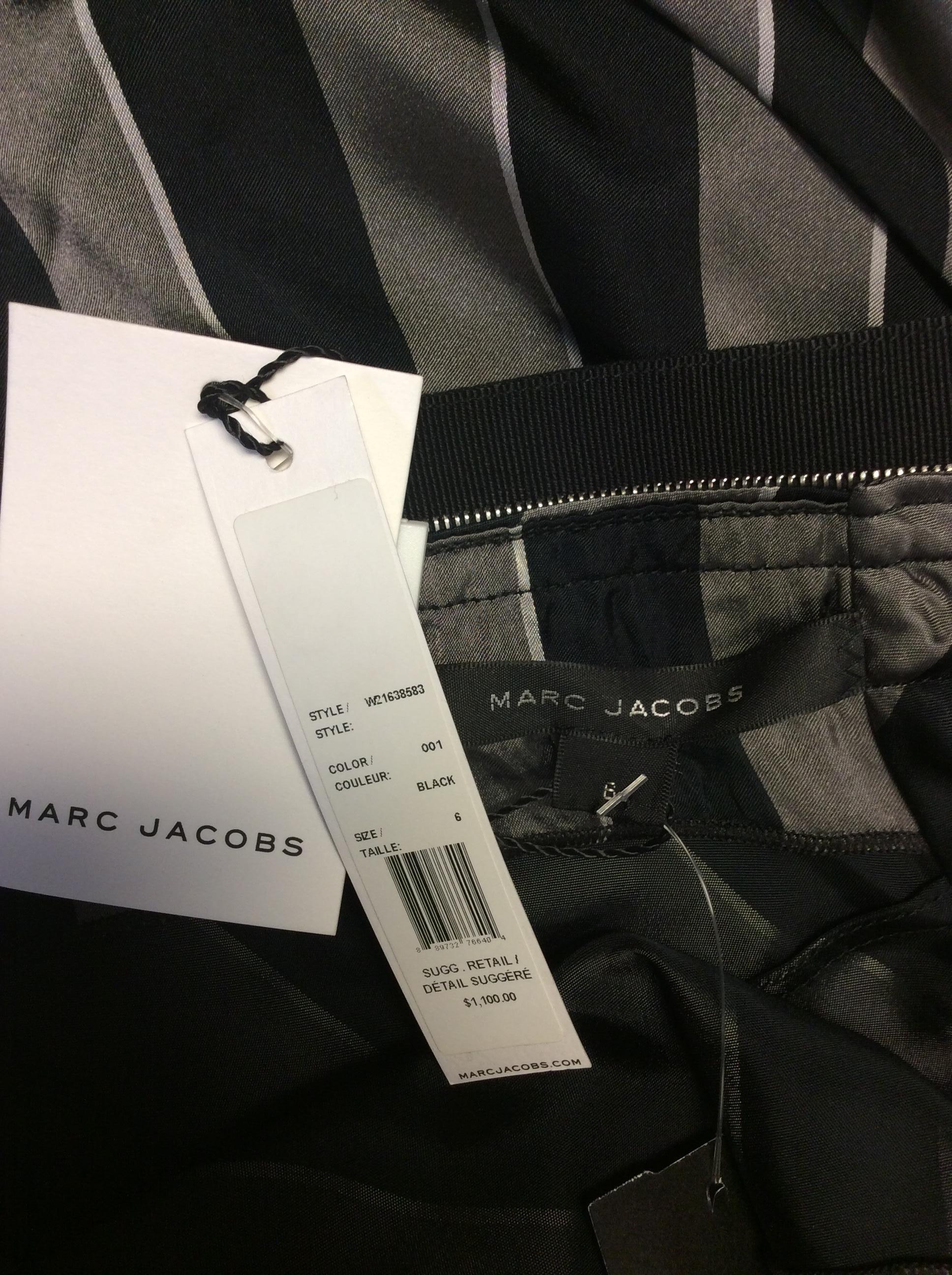Marc Jacobs Black and Grey Stripe Dress NWT For Sale 5
