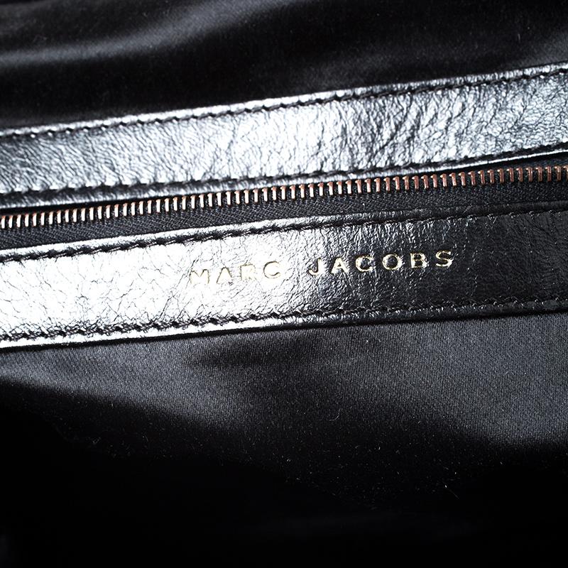 Women's Marc Jacobs Black Crystal Embellished Quilted Leather Stam Satchel