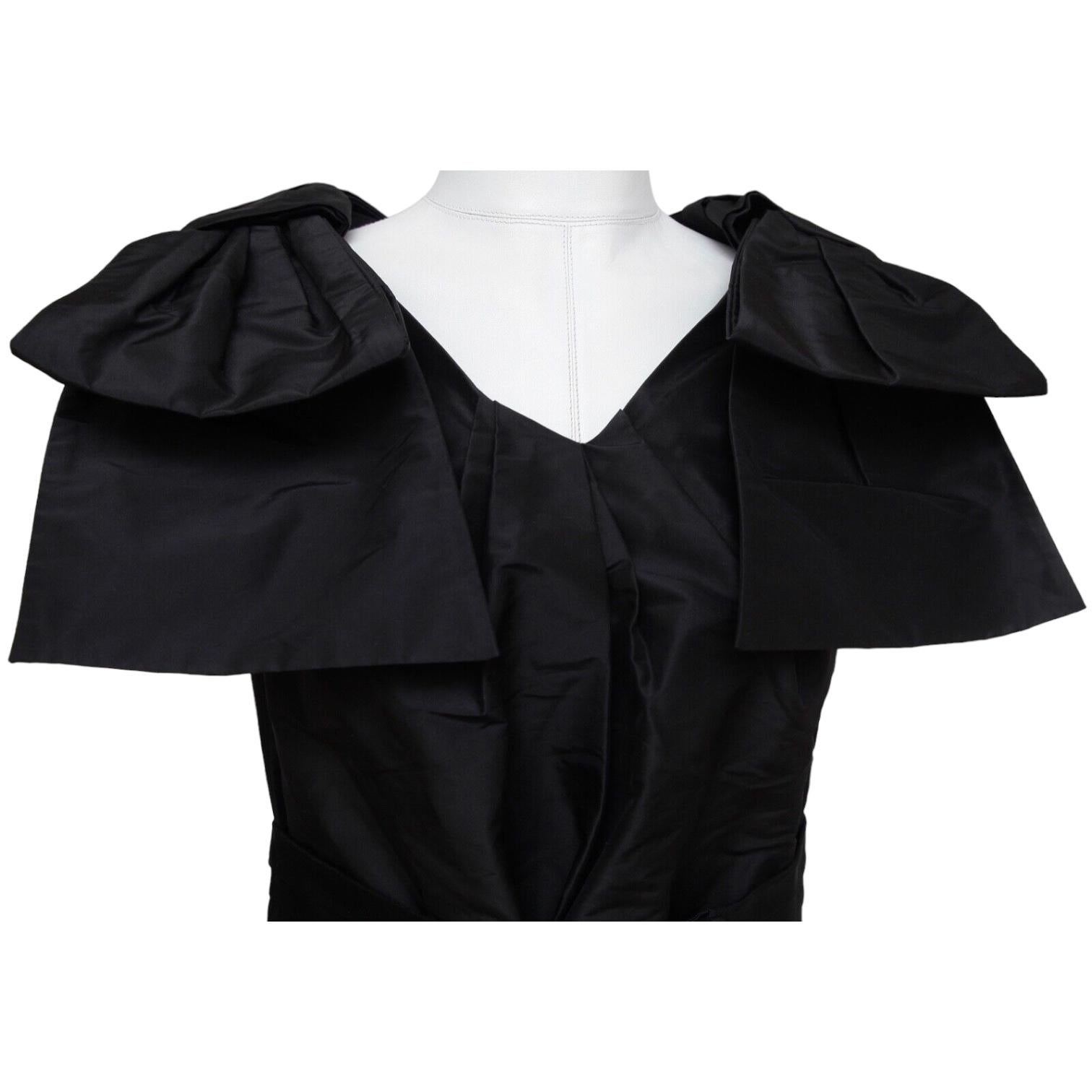 De las mujeres MARC JACOBS Vestido negro sin mangas largo hasta la rodilla Seda Cocktail Lazo Cremallera Sz 8 en venta