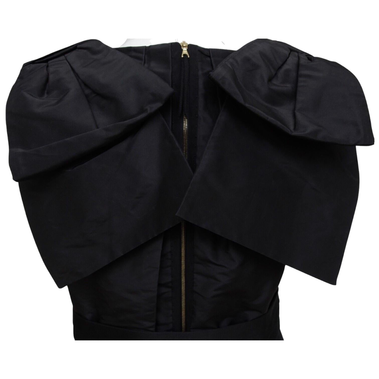 MARC JACOBS Vestido negro sin mangas largo hasta la rodilla Seda Cocktail Lazo Cremallera Sz 8 en venta 1