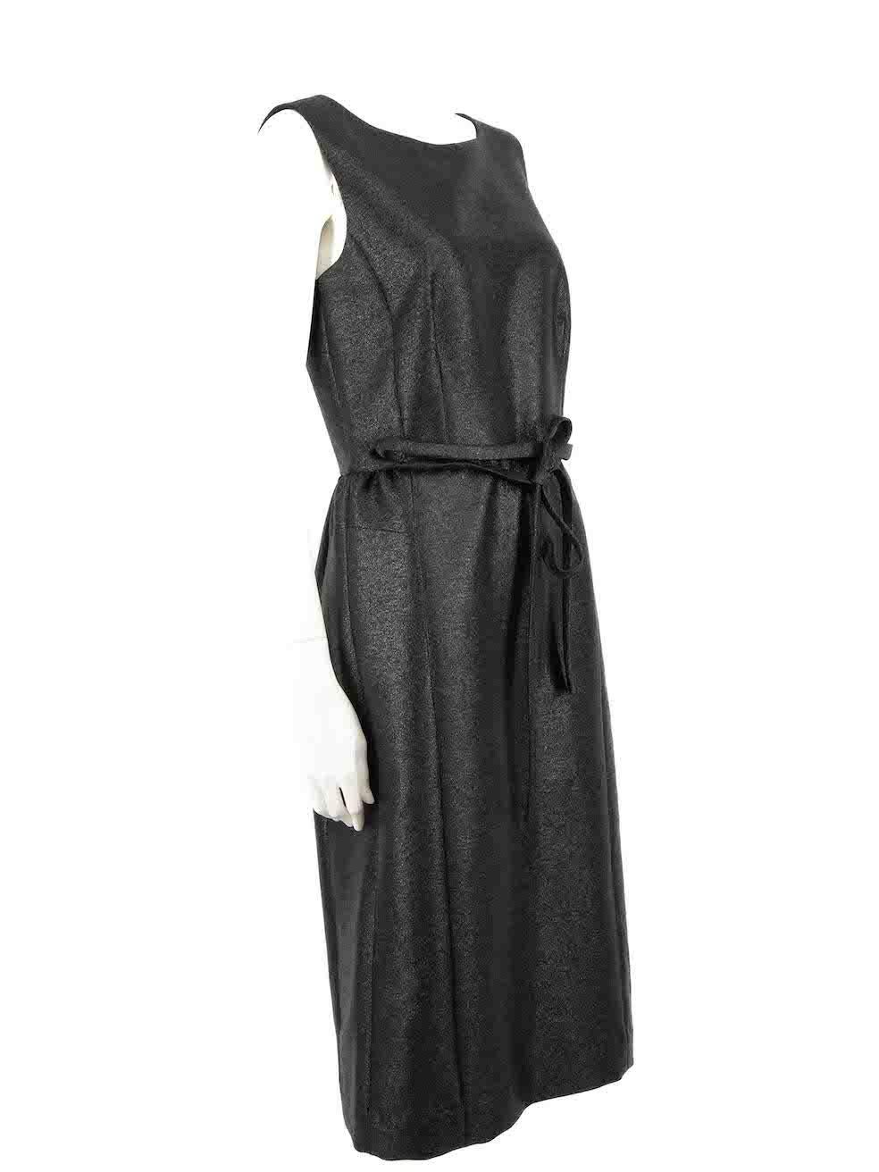 CONDITION is Very good. Minimal wear to dress is evident. Minimal wear with one front belt loop having broken on this used Marc Jacobs designer resale item.
 
 Details
 Black
 Polyester
 Midi dress
 Glitter accent
 Round neckline
 Side zip closure