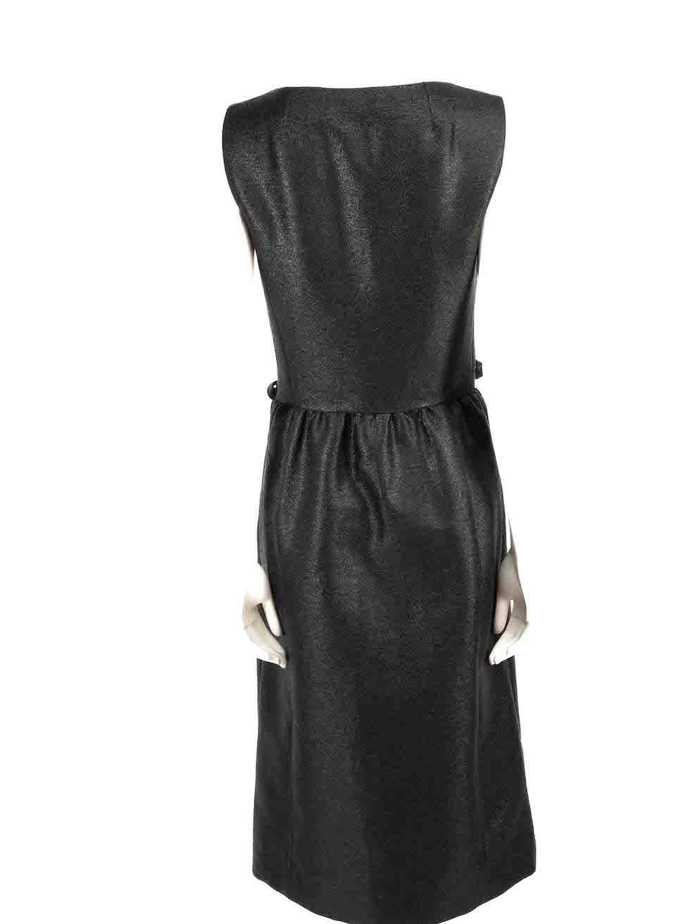Marc Jacobs Black Glitter Accent Belted Dress Size L In Good Condition For Sale In London, GB