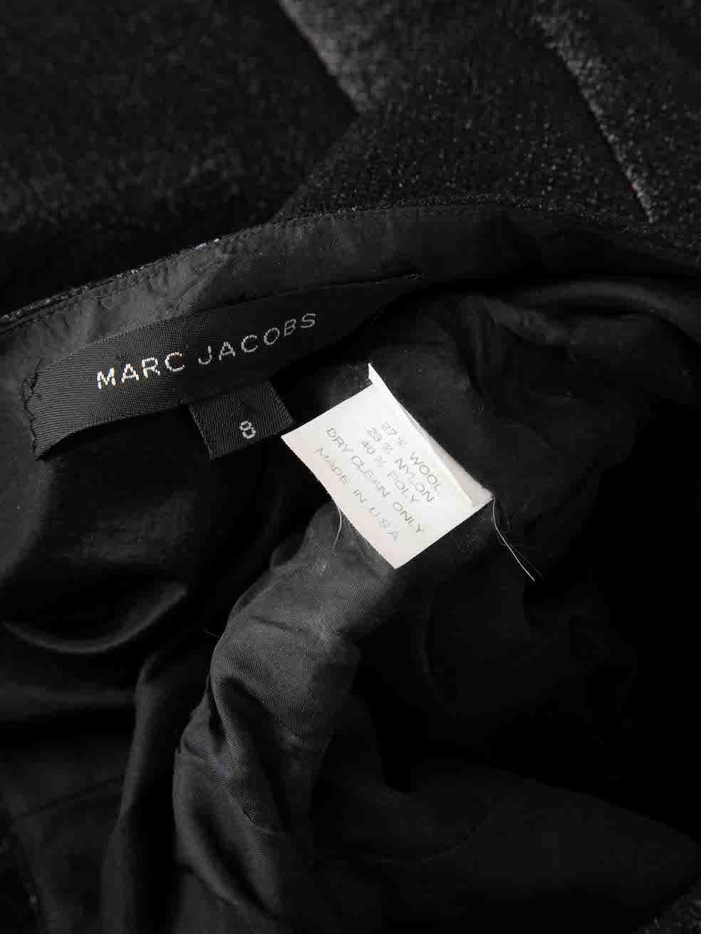 Marc Jacobs - Robe ceinturée noire à paillettes, taille L en vente 1