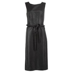 Marc Jacobs Black Glitter Accent Belted Dress Size L