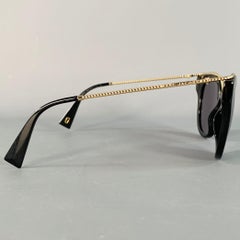 MARC JACOBS Black Gold Acetate Metal Oversized Round Sunglasses