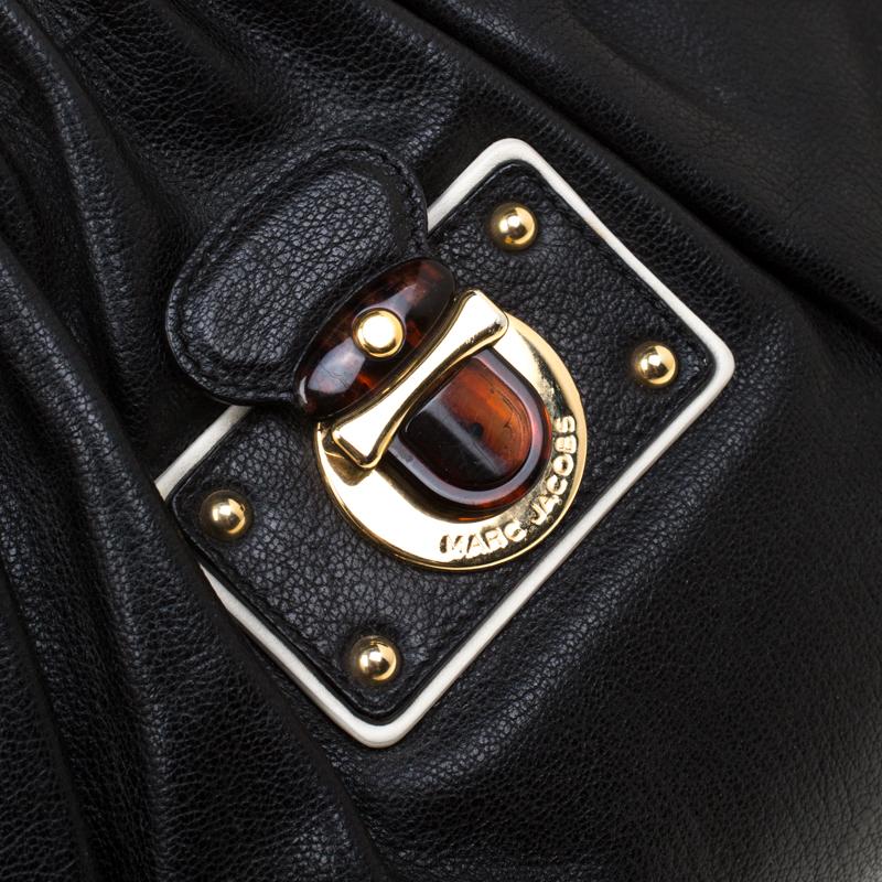 Marc Jacobs Black Leather Capra Satchel For Sale 6