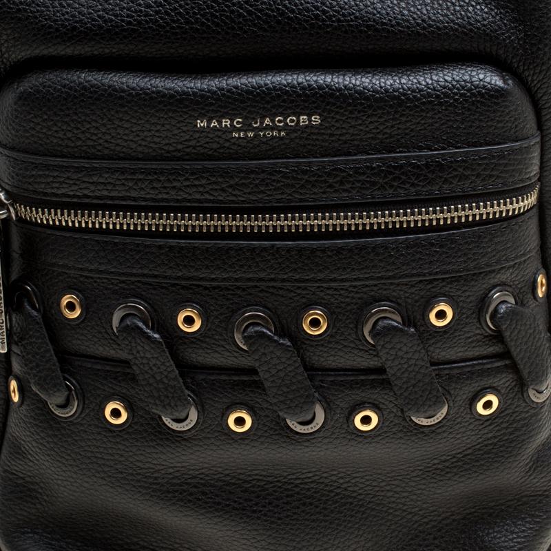 Marc Jacobs Black Leather Grommet Biker Backpack 5
