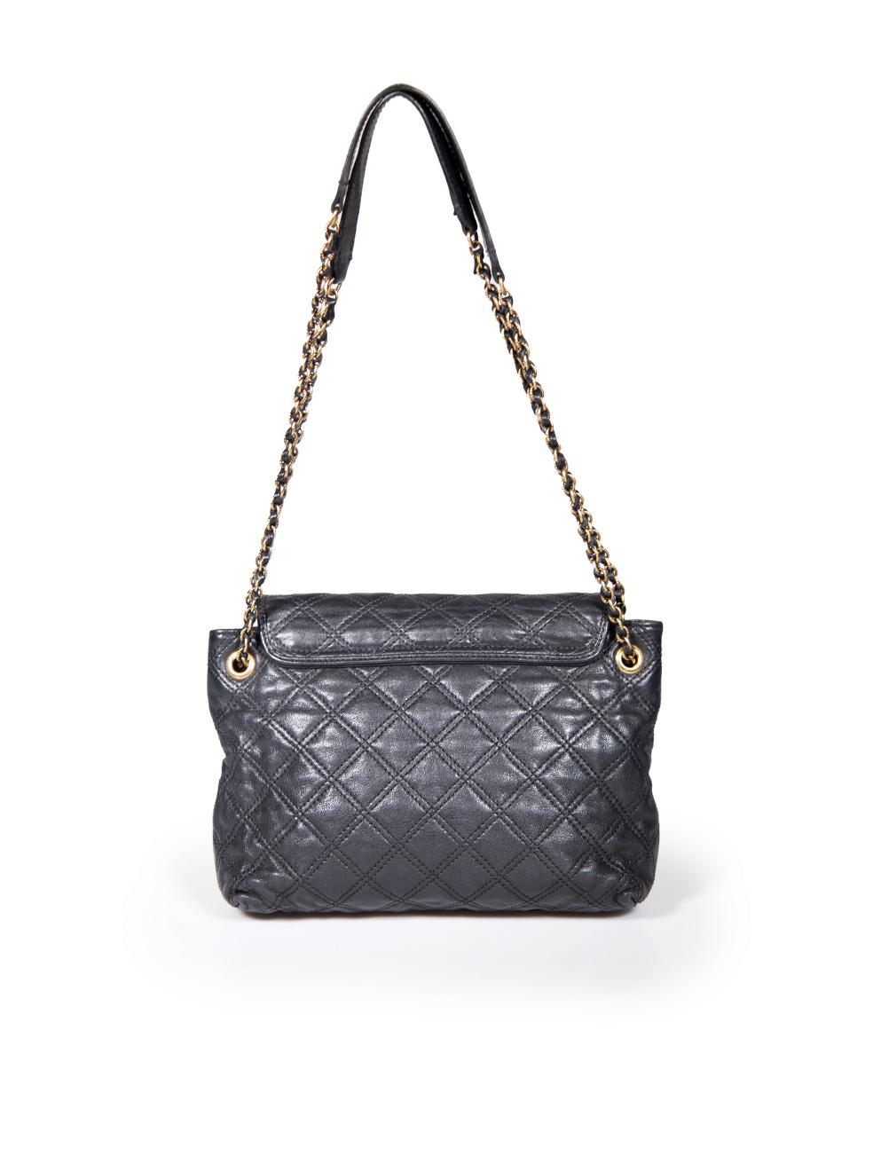 Marc Jacobs Black Leather Large Single Baroque Shoulder Bag In Good Condition For Sale In London, GB