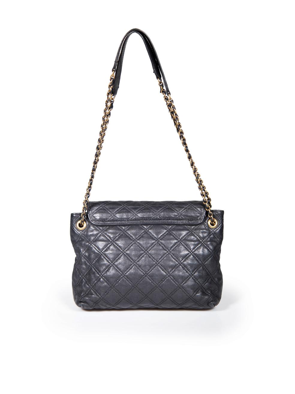 Marc Jacobs Black Leather Large Single Baroque Shoulder Bag In Good Condition In London, GB