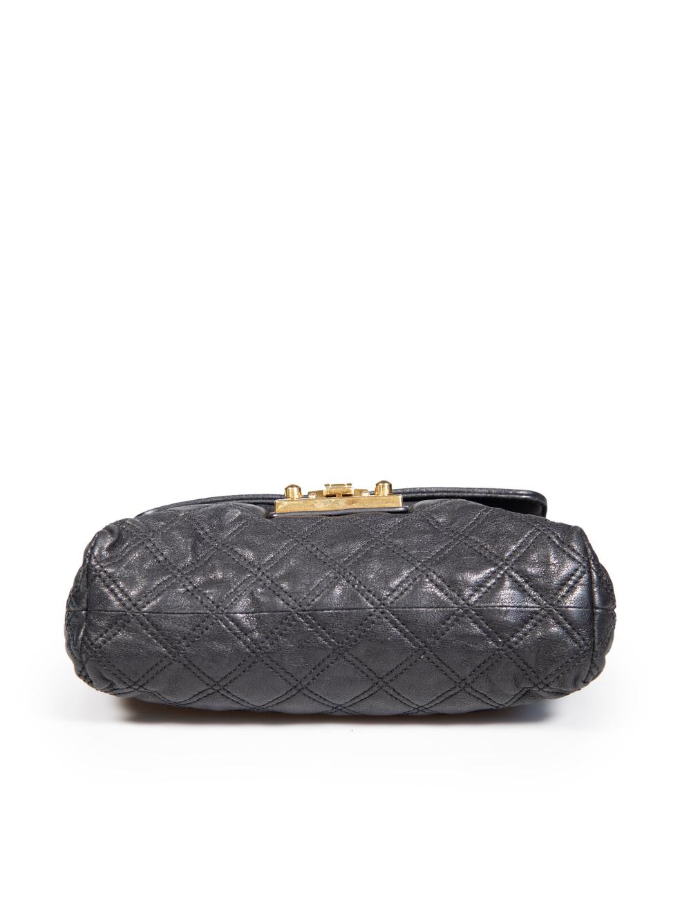 Women's Marc Jacobs Black Leather Large Single Baroque Shoulder Bag For Sale