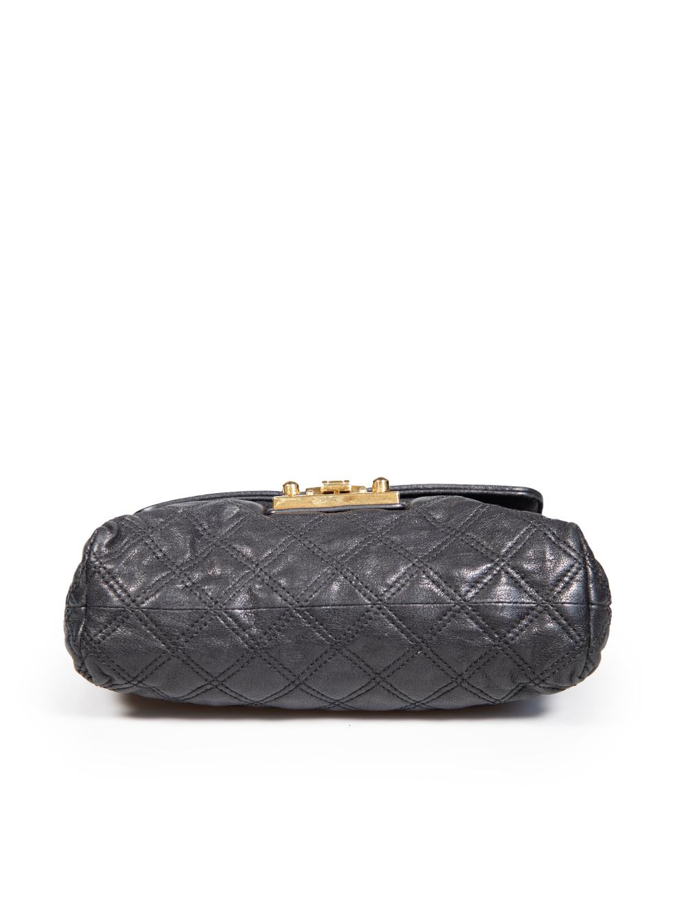Women's Marc Jacobs Black Leather Large Single Baroque Shoulder Bag