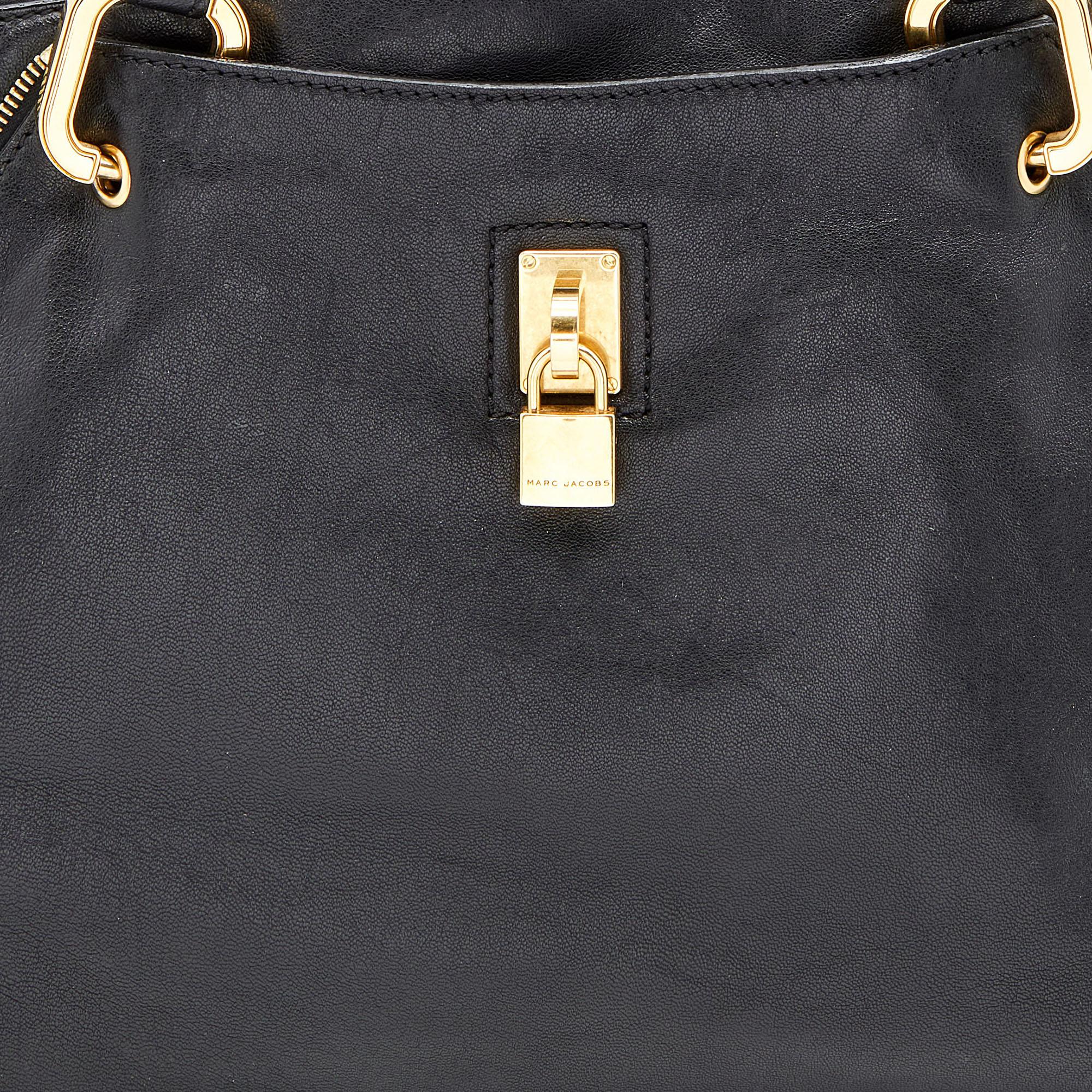 Marc Jacobs Black Leather Paradise Rio Satchel In Good Condition In Dubai, Al Qouz 2